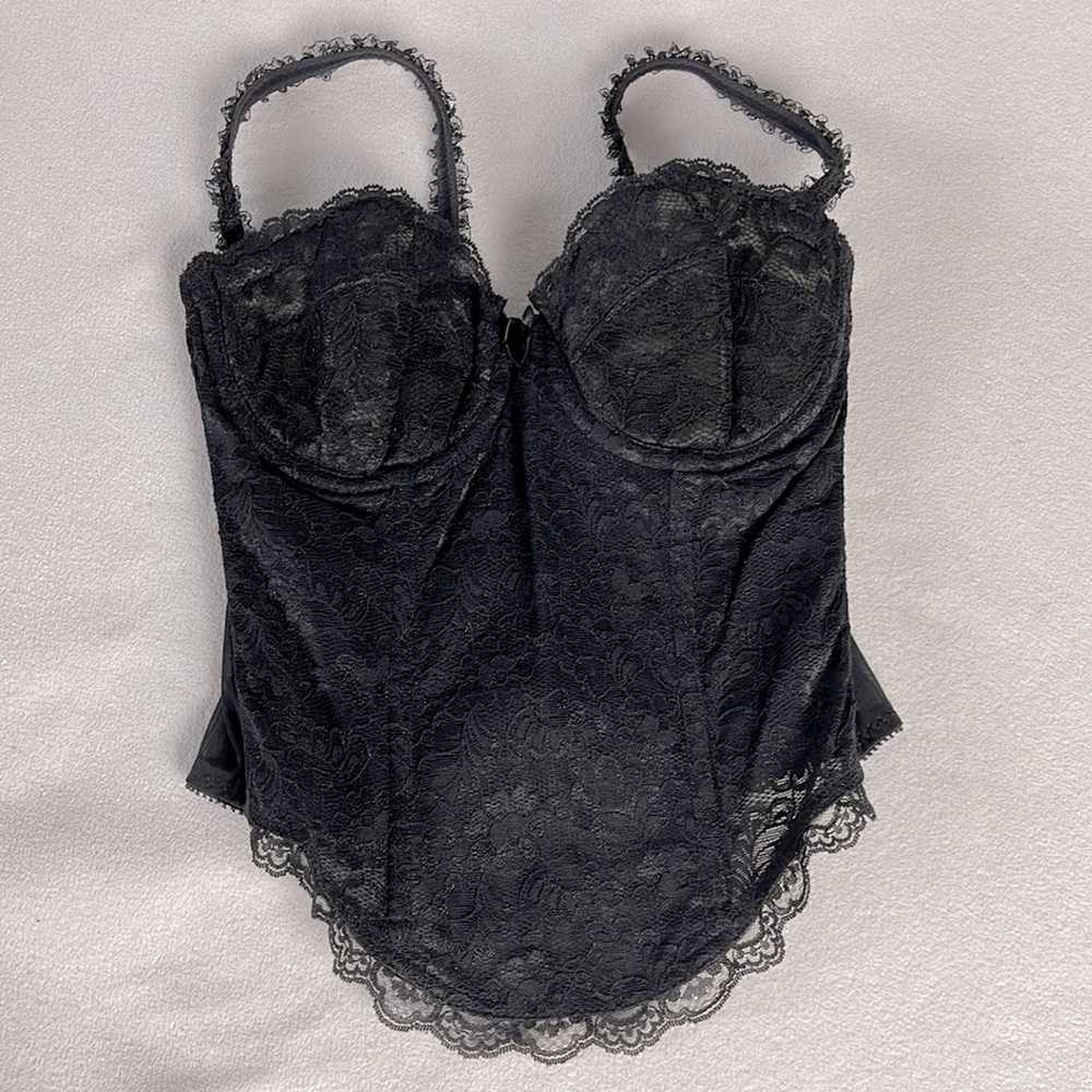 Black Lace Stretch Corset Size Small